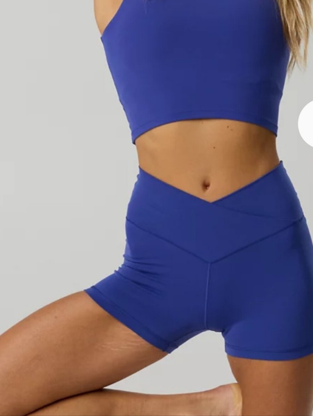 OFFLINE By Aerie Real Me Crossover 3" High-Waist Athletic Shorts in Bright Blue